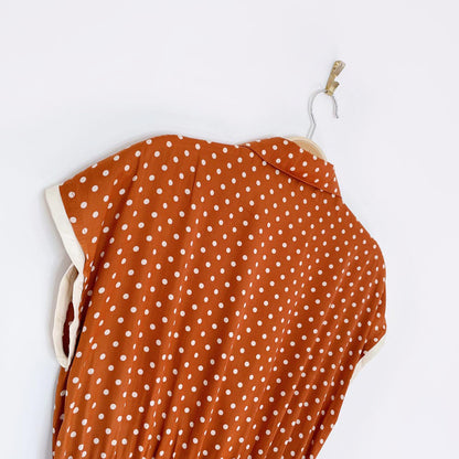 smythe satin polka dot wrap midi dress