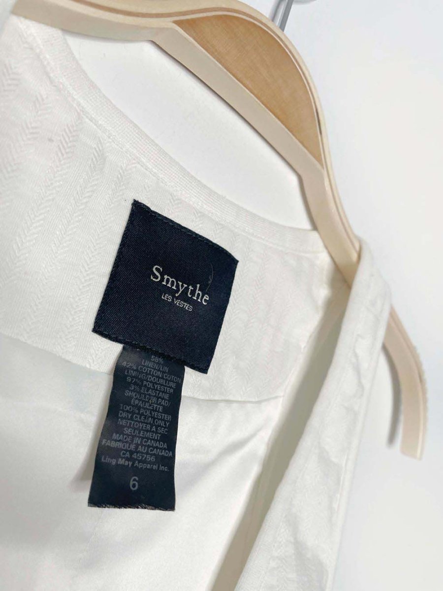 smythe linen - blend double breasted vest | gold lion buttons - good market thrift store