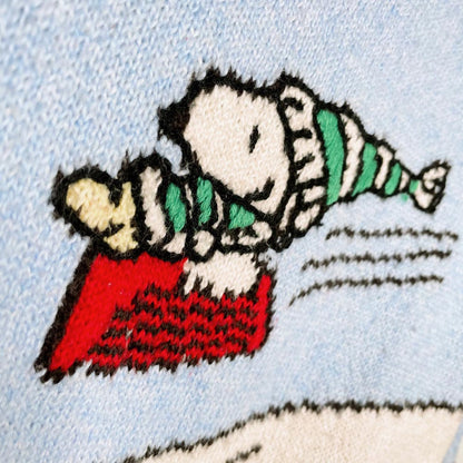 american eagle snoopy sledding knit sweater