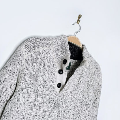 roots snowy fox 1/4 button knit sweater