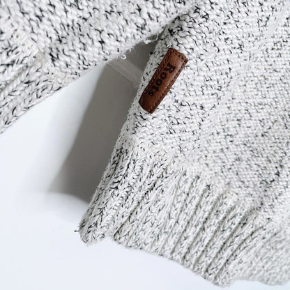 roots snowy fox 1/4 button knit sweater