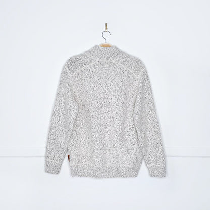roots snowy fox 1/4 button knit sweater