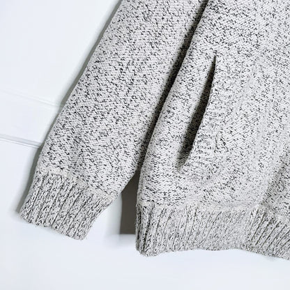 roots snowy fox 1/4 button knit sweater