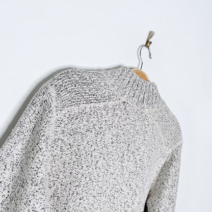 roots snowy fox 1/4 button knit sweater