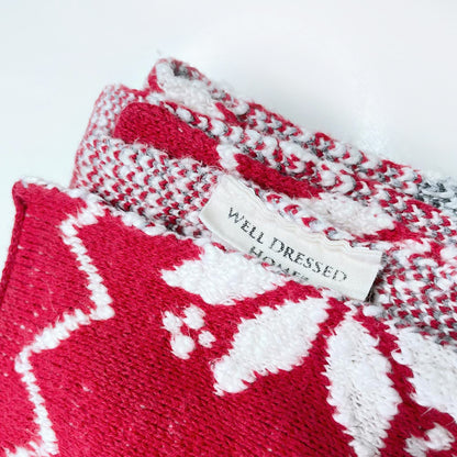 well-dressed home snowflake knit throw blanket