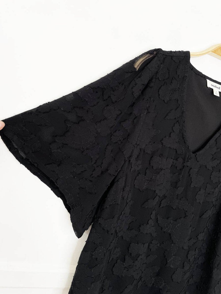 soaked in luxury 2026 felecia flutter sleeve v - neck blouse - good market thrift store