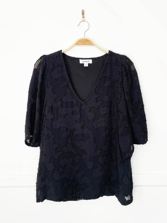soaked in luxury 2026 felecia flutter sleeve v - neck blouse - good market thrift store
