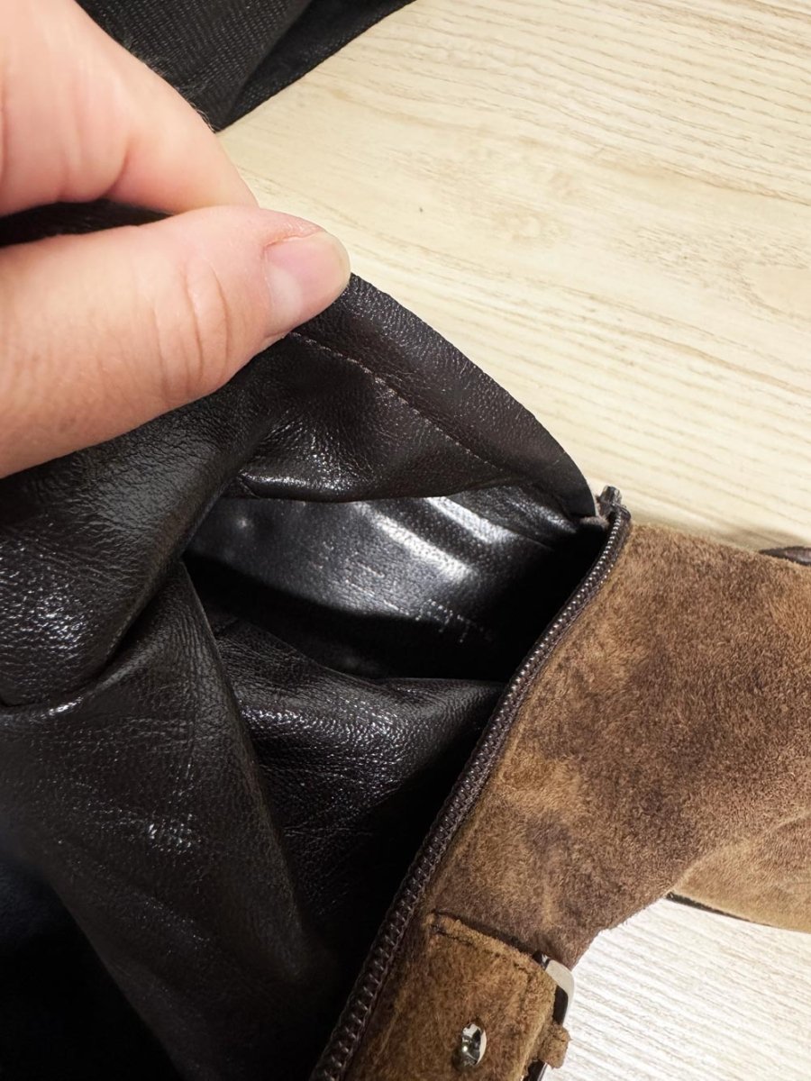 soft suede tassel harness pointed toe western boots | lambskin | made in Italy - good market thrift store