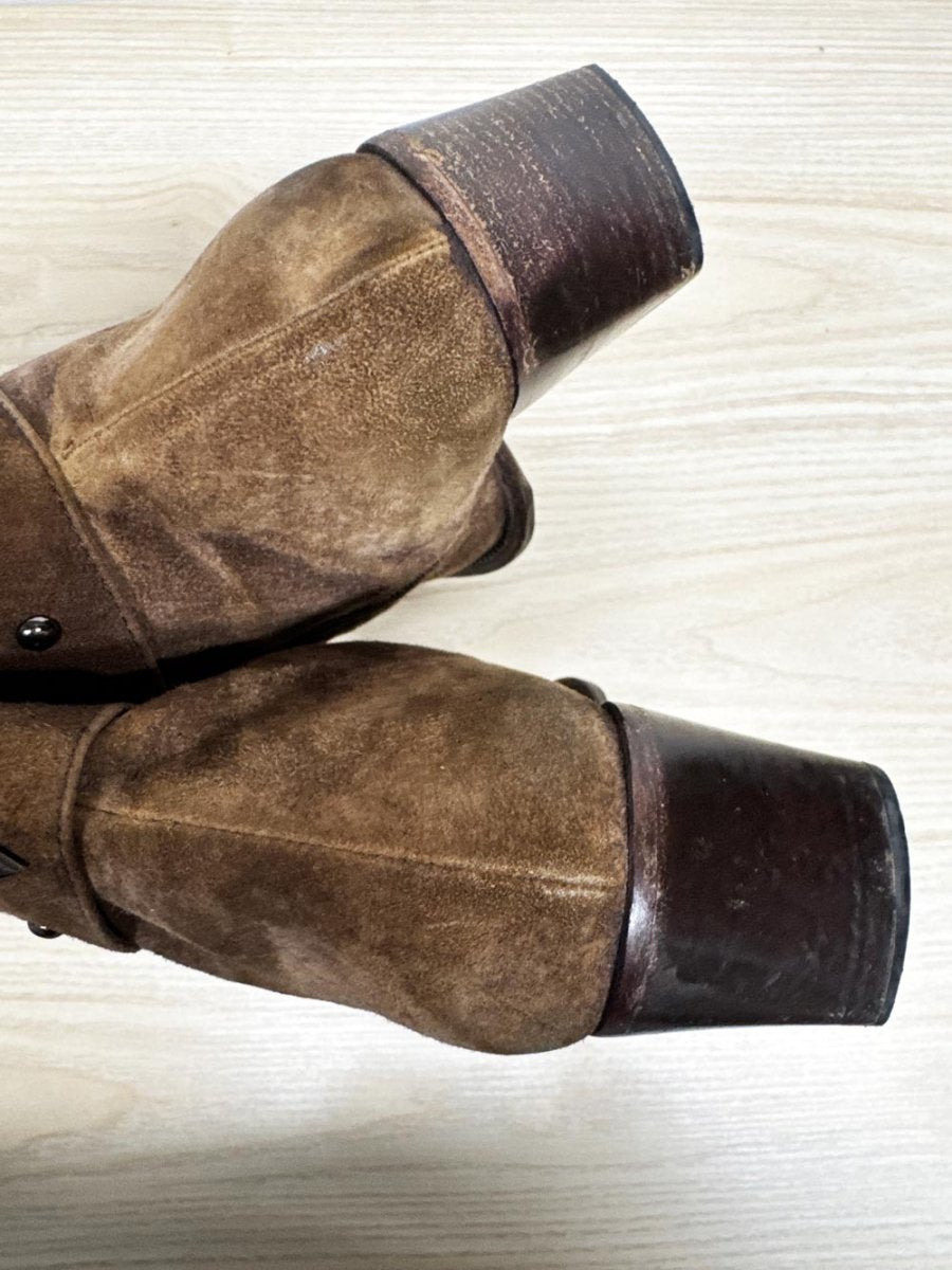 soft suede tassel harness pointed toe western boots | lambskin | made in Italy - good market thrift store