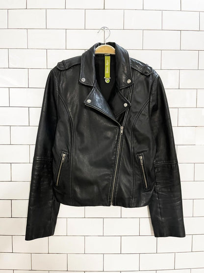 soia & kyo leather biker jacket - good market thrift store