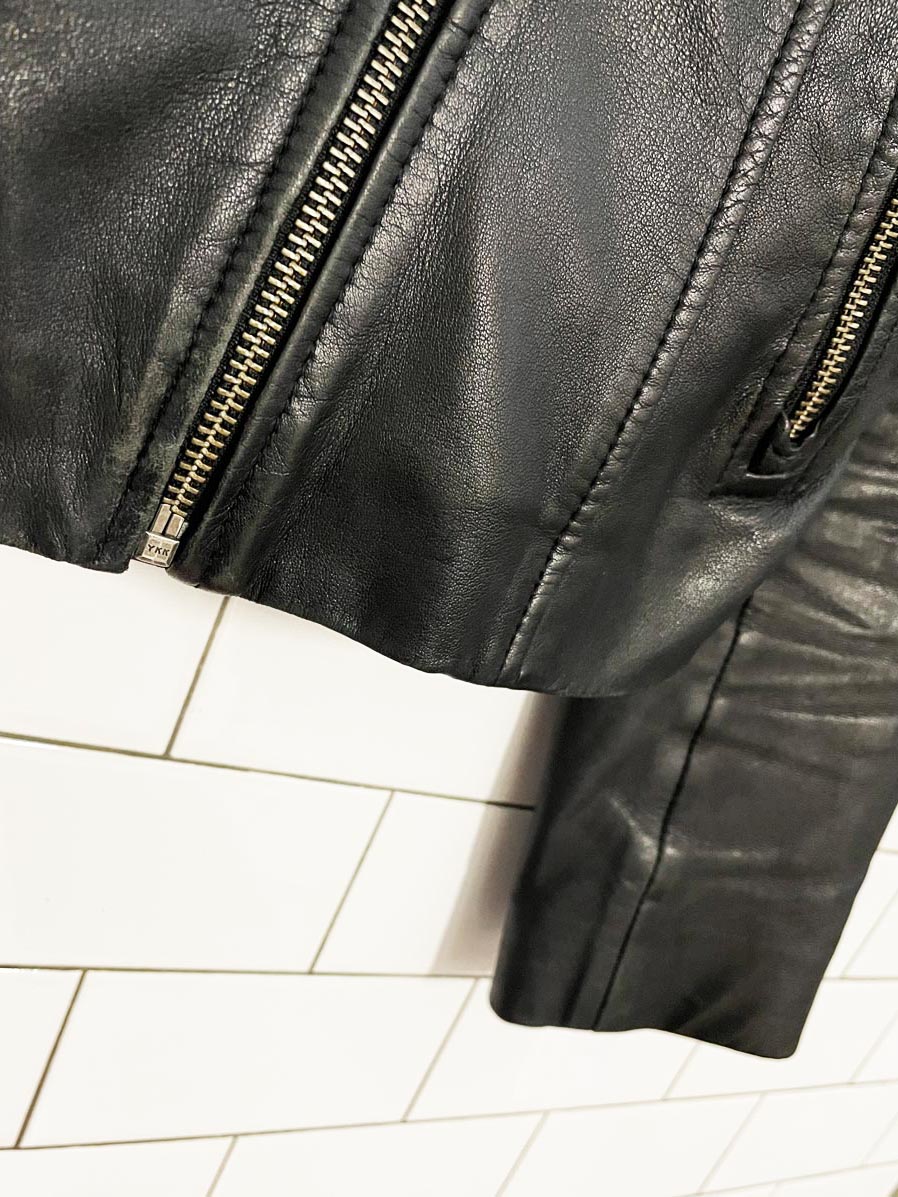 soia & kyo leather biker jacket - good market thrift store