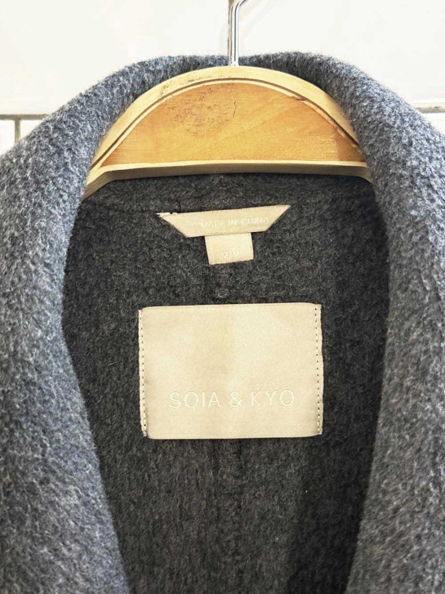 soia & kyo wool - blend wrap two - tone jacket - good market thrift store