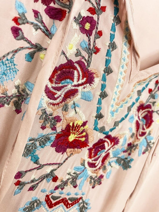 solitaire boho embroidered peasant blouse - good market thrift store