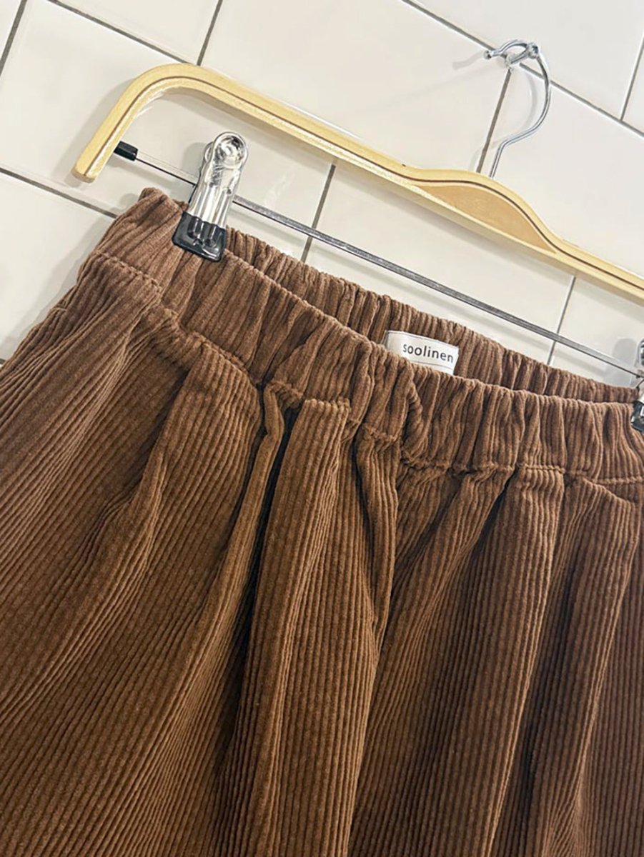 soolinen chunky cord wide leg cropped pants - good market thrift store