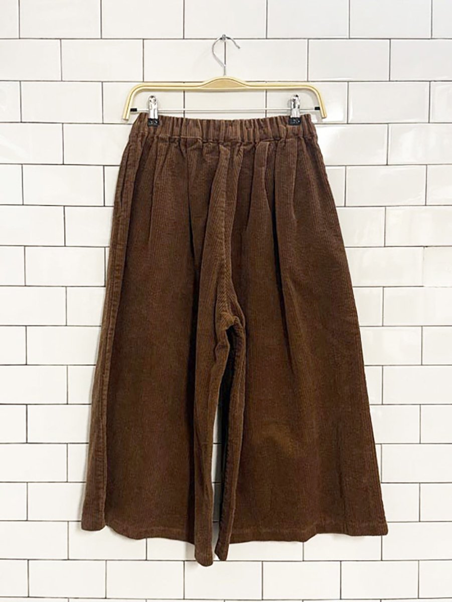 soolinen chunky cord wide leg cropped pants - good market thrift store
