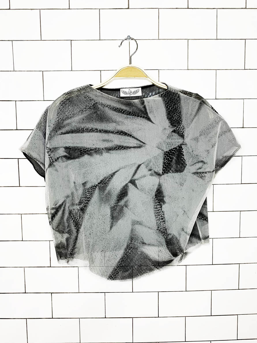 sovereign state handmade reversible sheer boxy layered crop top | made in toronto - good market thrift store