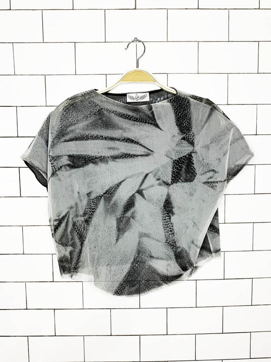sovereign state handmade reversible sheer boxy layered crop top | made in toronto - good market thrift store