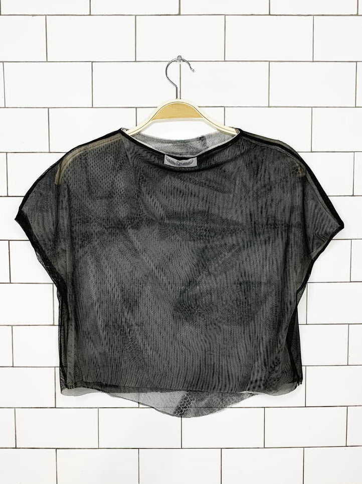 sovereign state handmade reversible sheer boxy layered crop top | made in toronto - good market thrift store