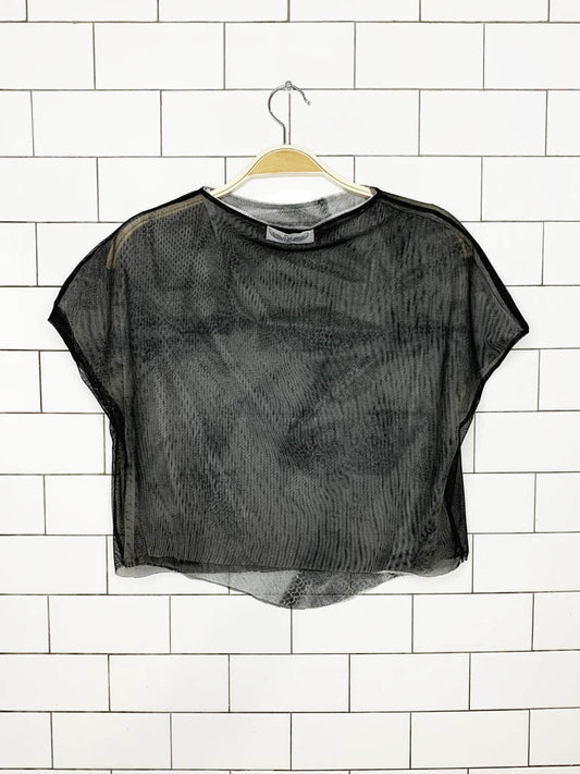 sovereign state handmade reversible sheer boxy layered crop top | made in toronto - good market thrift store