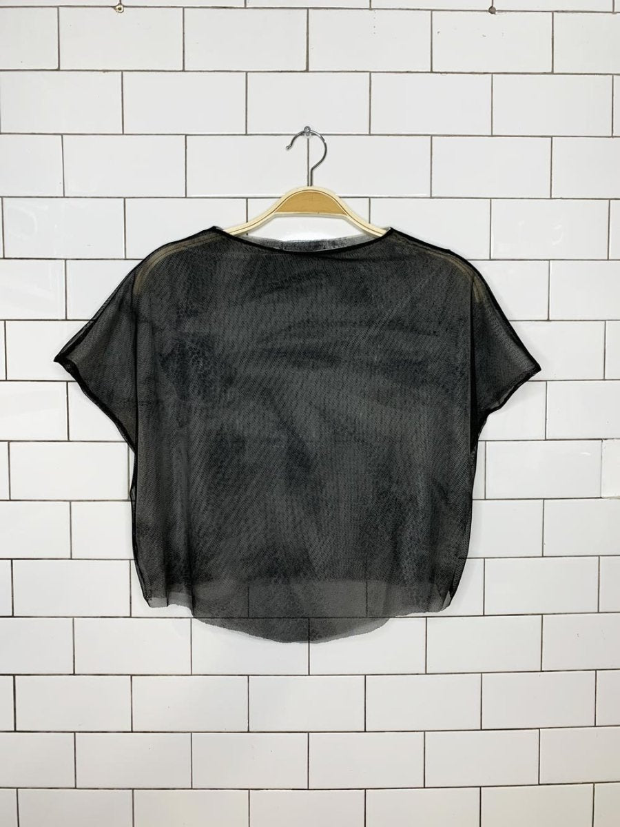 sovereign state handmade reversible sheer boxy layered crop top | made in toronto - good market thrift store