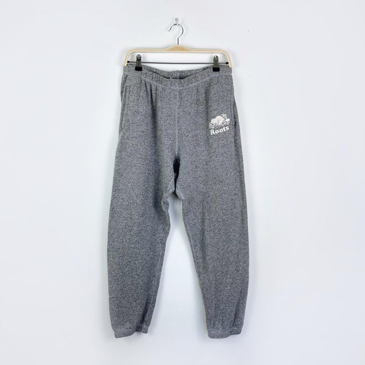 roots original high rise salt & pepper sweatpants - size large
