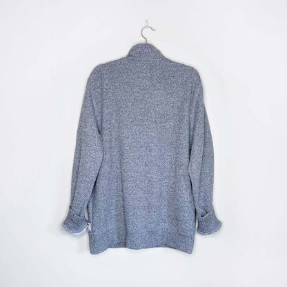 roots 2021 organic gender free 1/4 zip sweatshirt - size medium