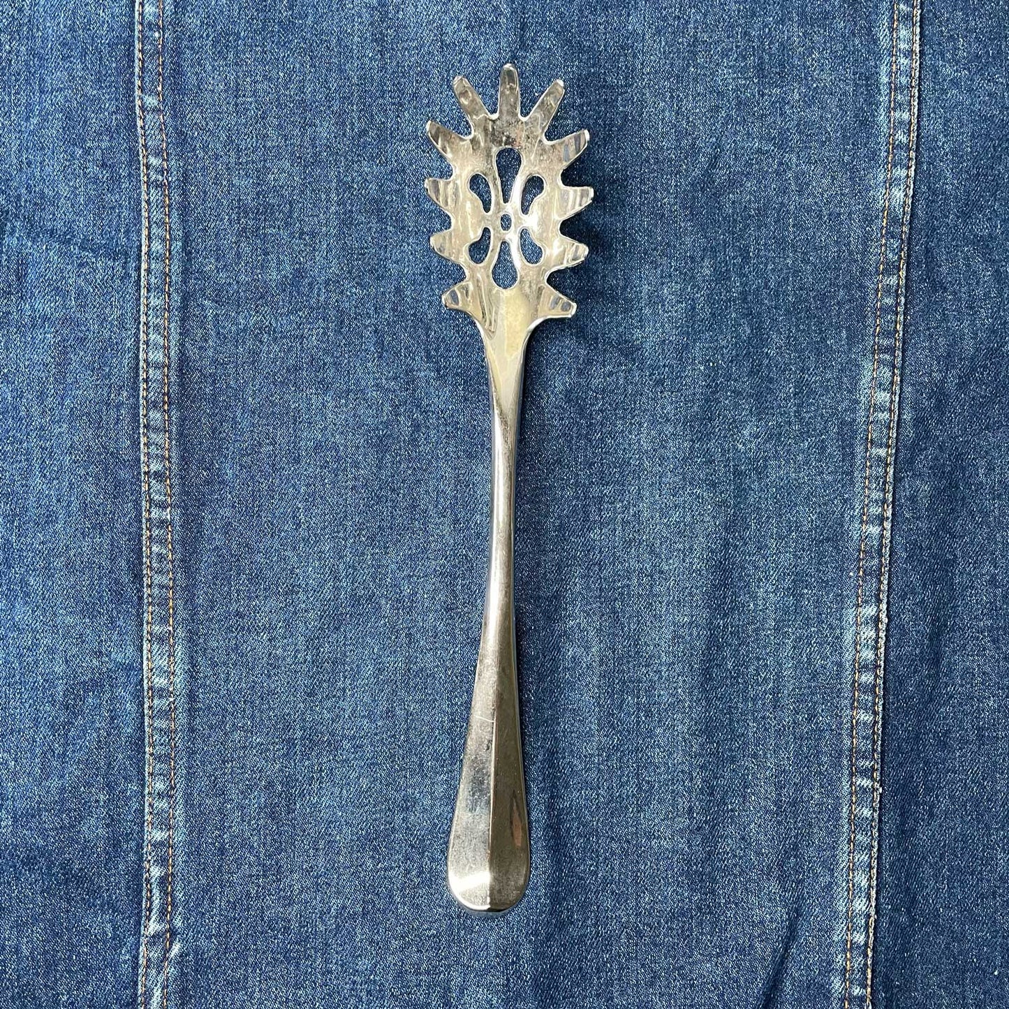 vintage pasta slotted server