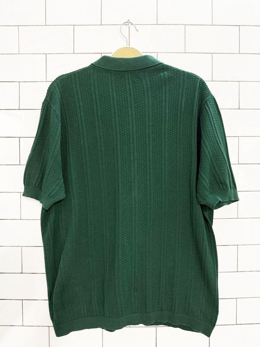 spier & mackay textured knit full button cabana shirt - good market thrift store