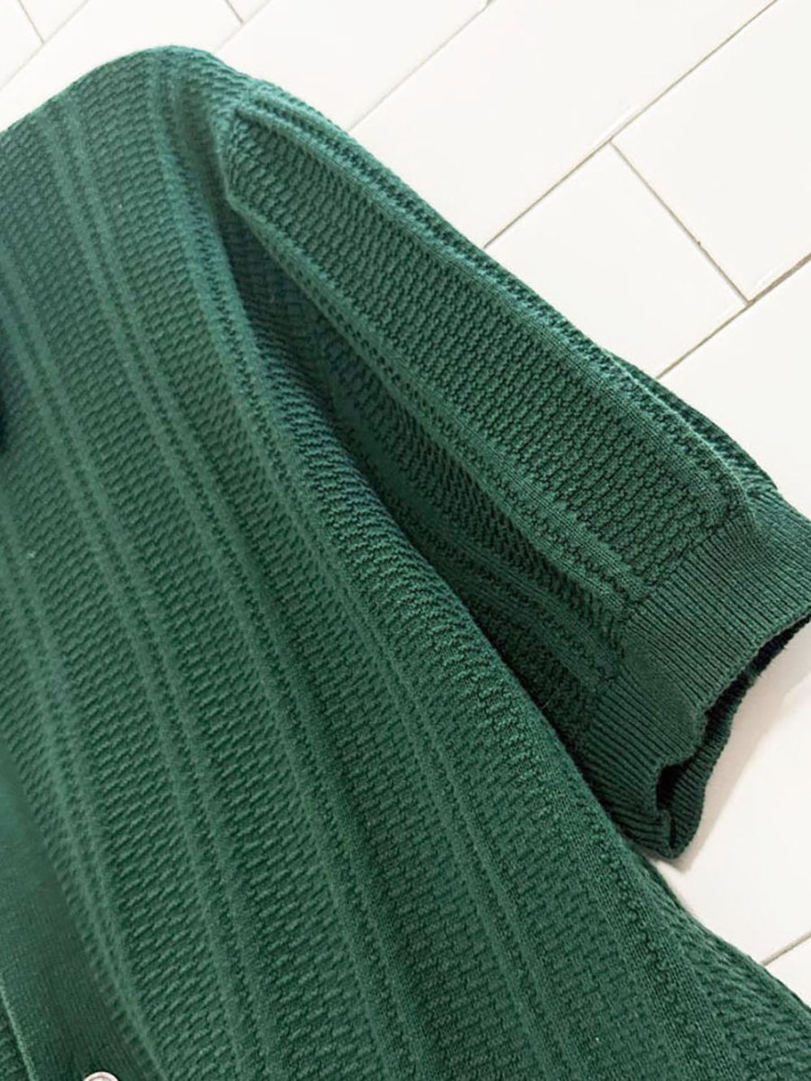 spier & mackay textured knit full button cabana shirt - good market thrift store