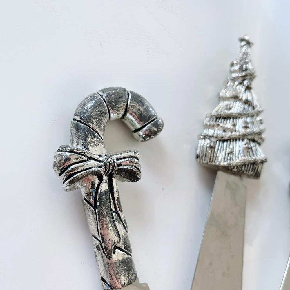 set of three stainless steel holiday spreaders