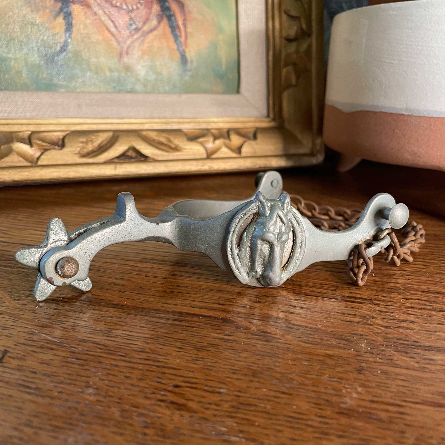 vintage horse western boot spur