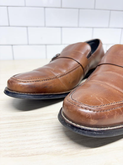 stacy adams leather slip on clasp buckle loafers - good market thrift store