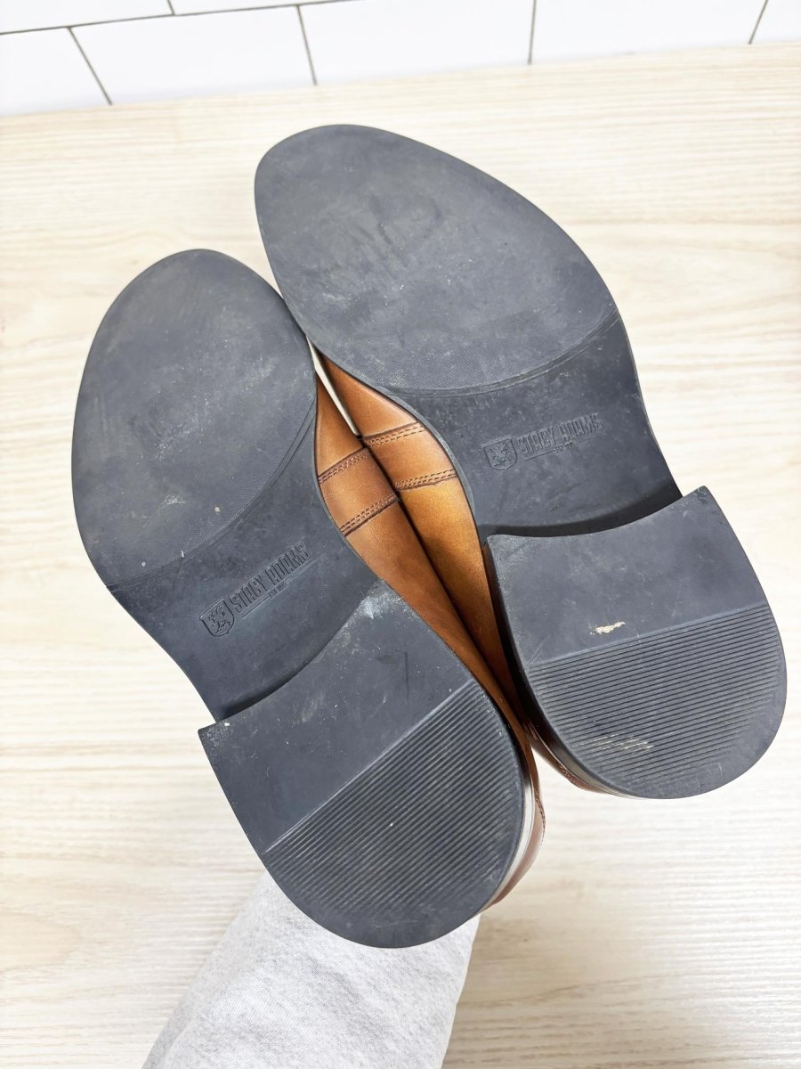 stacy adams leather slip on clasp buckle loafers - good market thrift store