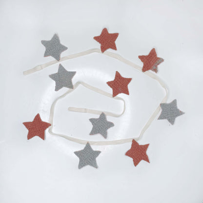 handmade boho wool star garland