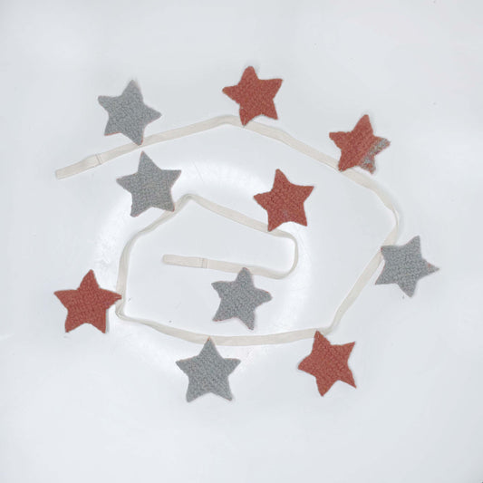 handmade boho wool star garland