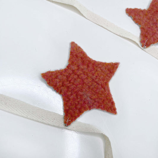 handmade boho wool star garland