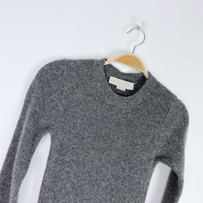 stella mccartney wool ribbed knit sharkbite sweater dress