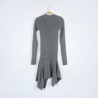 stella mccartney wool ribbed knit sharkbite sweater dress