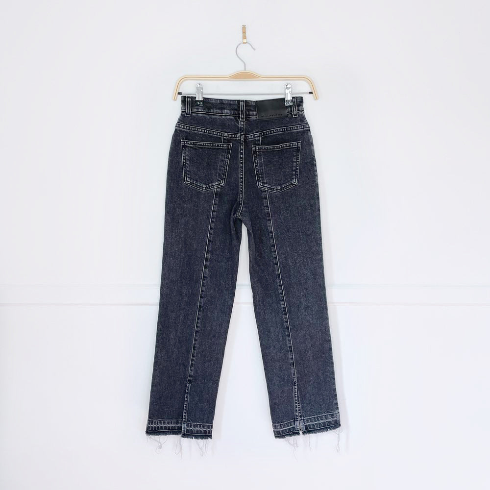 stella mccartney split raw hem straight jeans