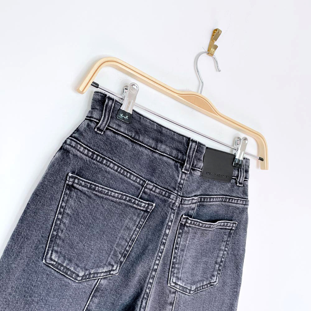stella mccartney split raw hem straight jeans