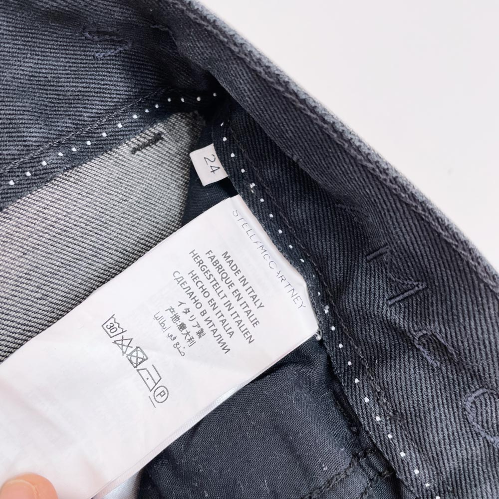 stella mccartney split raw hem straight jeans