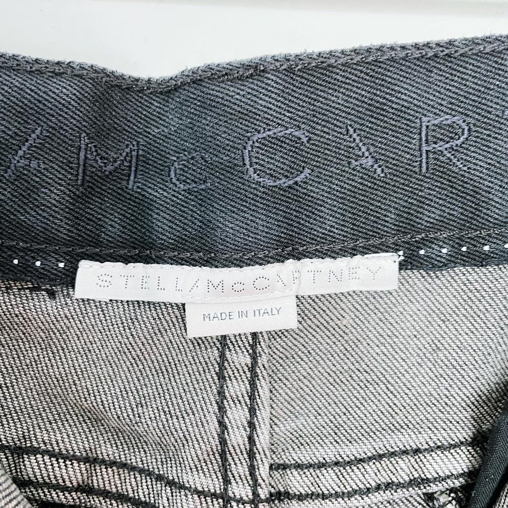 stella mccartney split raw hem straight jeans