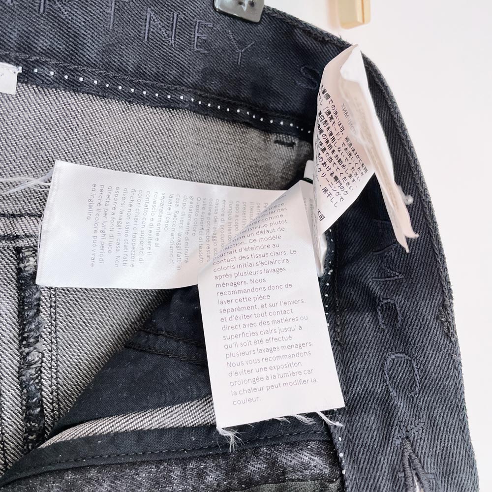 stella mccartney split raw hem straight jeans