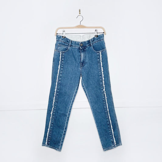 stella mccartney fringe edge straight jeans