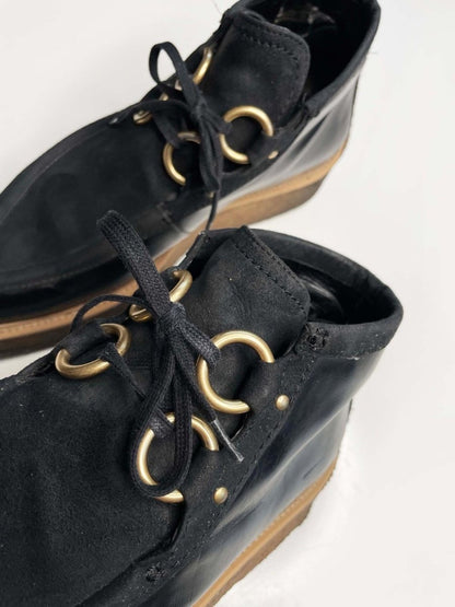 stella mccartney brody suede + faux leather platform boots - good market thrift store