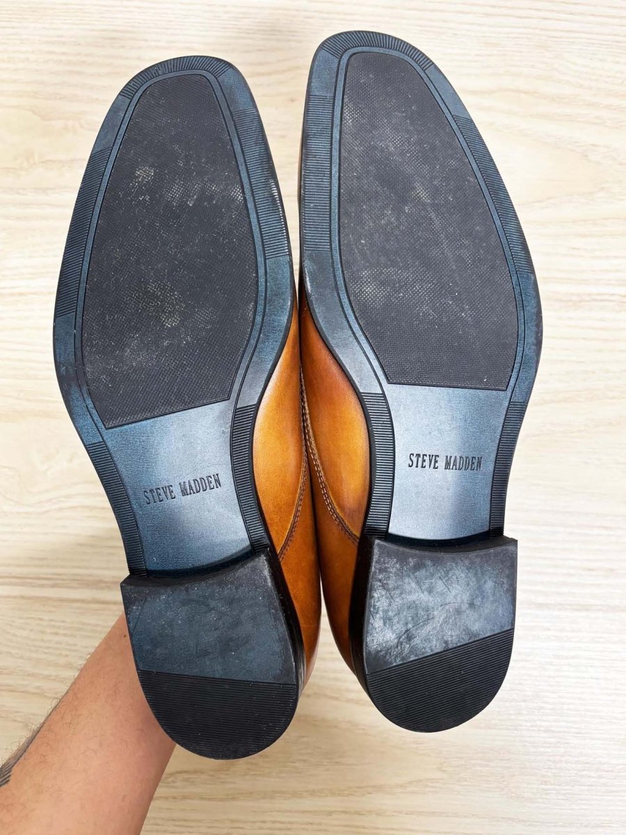 steve madden havin brown leather square toe dress shoe - good market thrift store