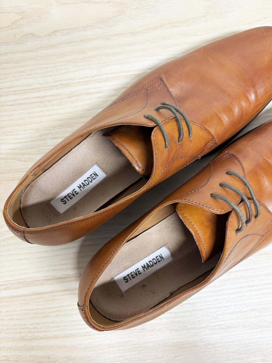 steve madden havin brown leather square toe dress shoe - good market thrift store