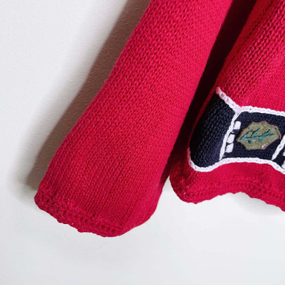 vintage episcia holiday stocking applique knit cardi - size xl