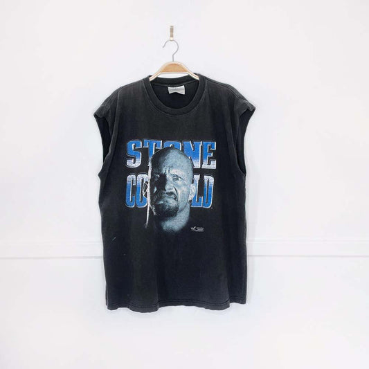 vintage 90s stone cold austen wwf muscle tee - good market thrift store