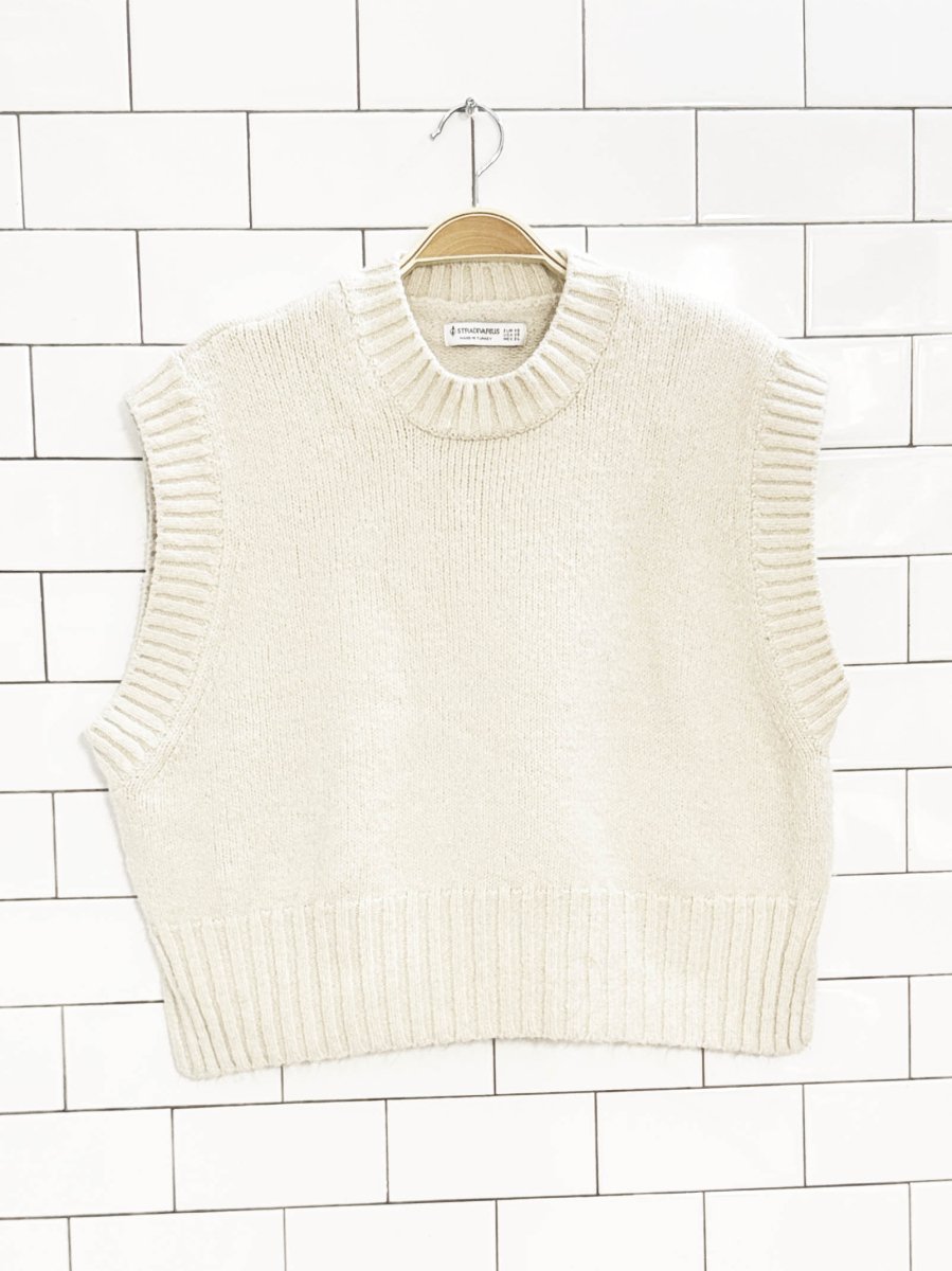 stradivarius chunky oversized boxy knit vest - good market thrift store